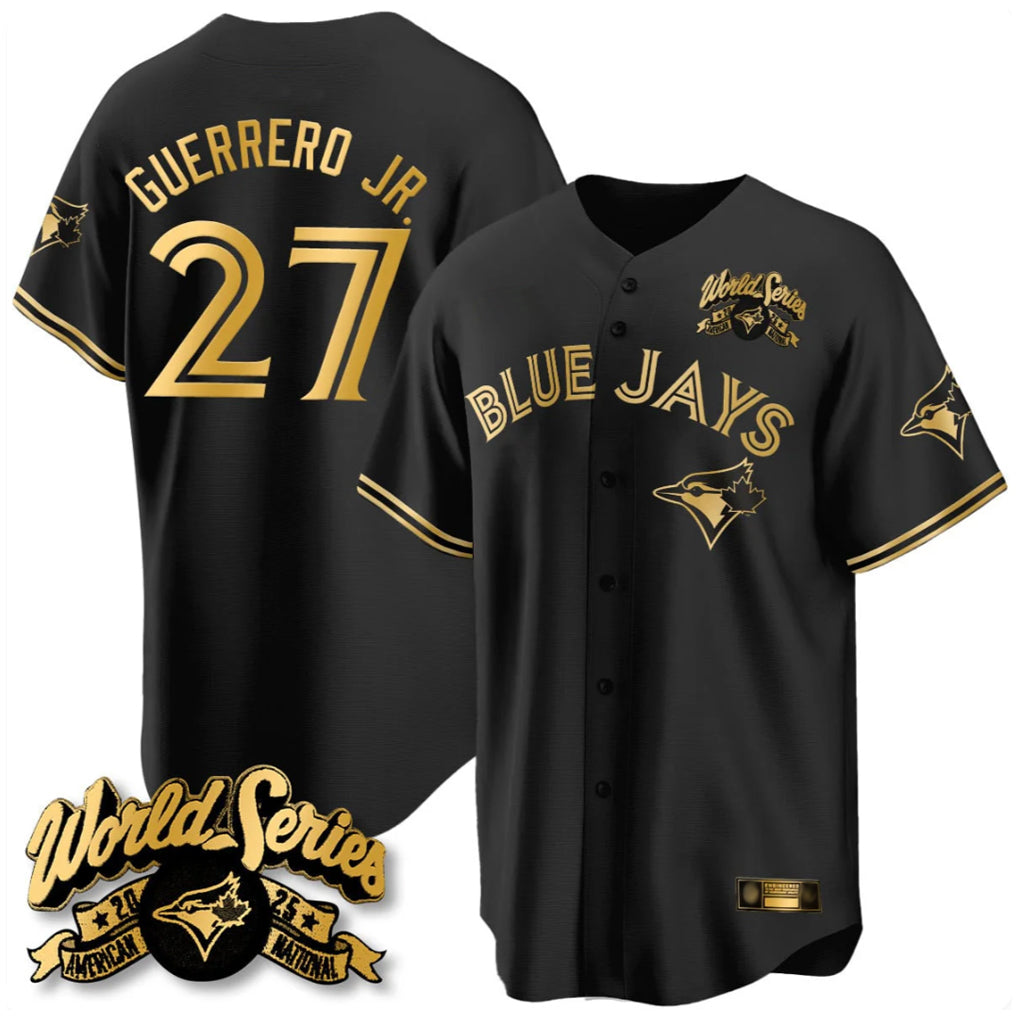 CAdoa T.Blue Jays #27 Vladimir Guerrero Jr Player Black 2025 American League All Stitched Jerseys