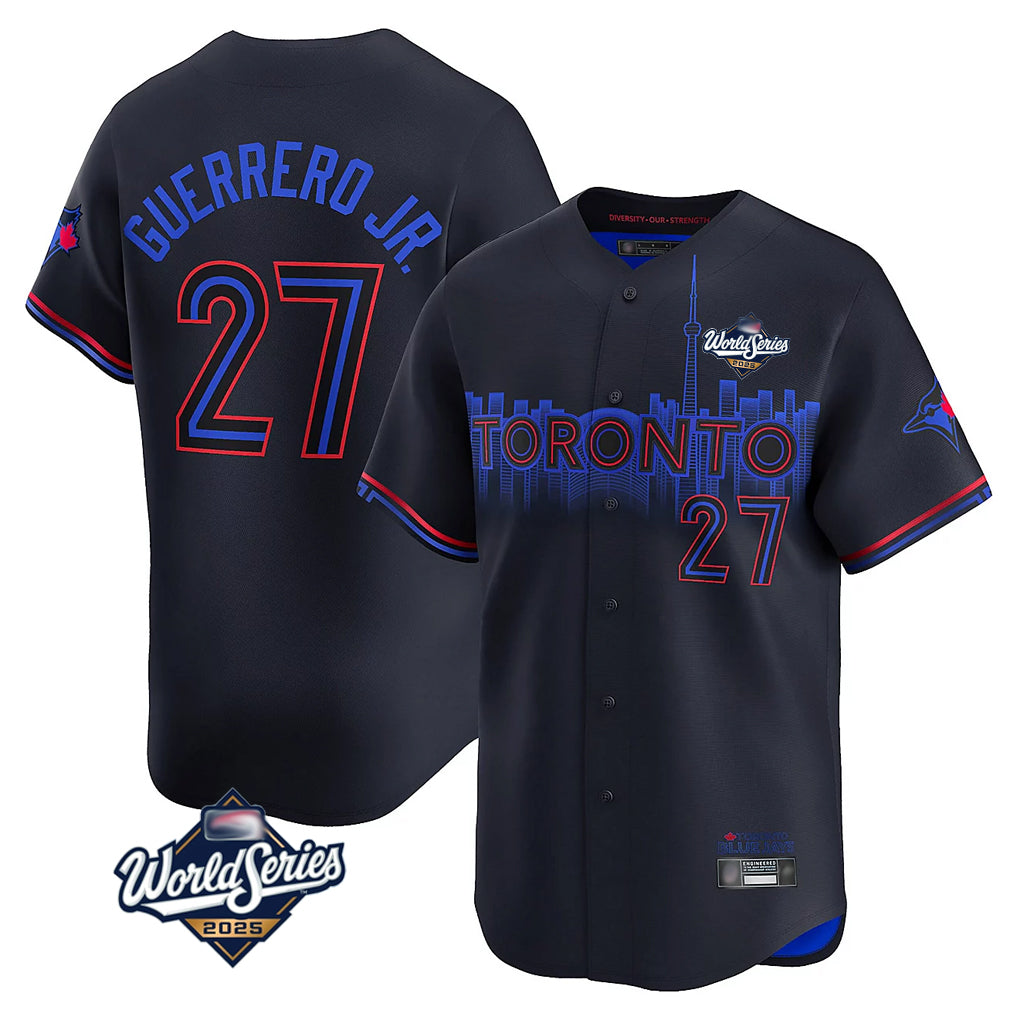 CAdoa T.Blue Jays #27 Vladimir Guerrero Jr Player Black 2025 World Series City Connect Limited Stitched Jersey