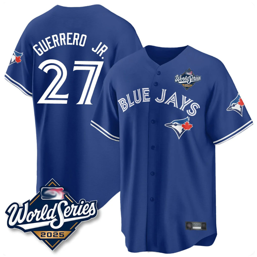 CAdoa T.Blue Jays #27 Vladimir Guerrero Jr Player Blue 2025 World Series Stitched Jersey