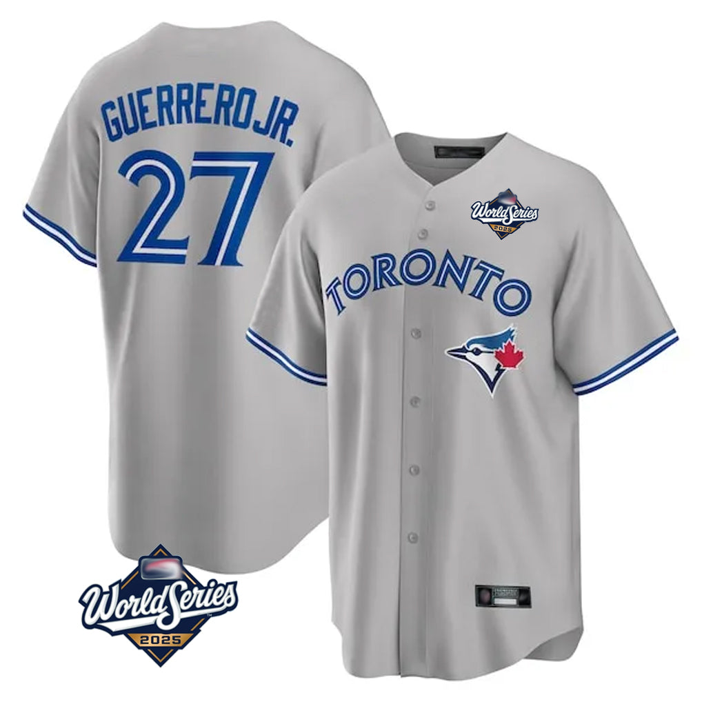CAdoa T.Blue Jays #27 Vladimir Guerrero Jr Player Gray 2025 World Series Stitched Jersey