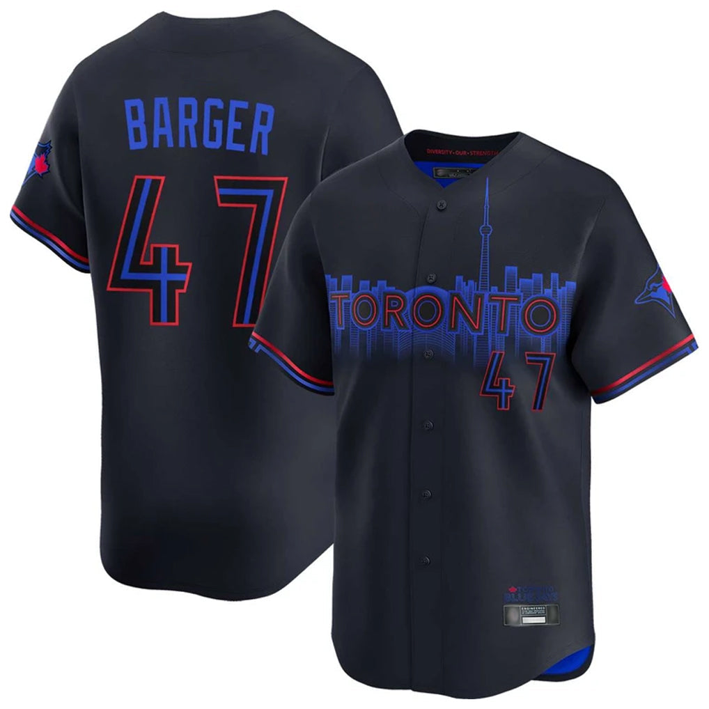 CAdoa T.Blue Jays #47 Addison Barger Player Black&Blue City Connect Limited Stitched Jerseys