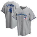 CAdoa T.Blue Jays #4 George Springer Player Gray Home Game Stitched Jerseys