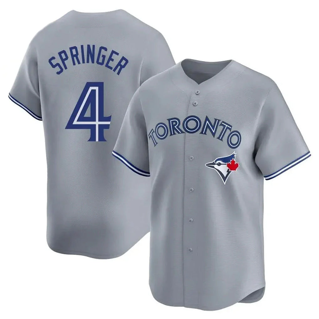CAdoa T.Blue Jays #4 George Springer Player Gray Home Limited Stitched Jerseys