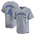 CAdoa T.Blue Jays #4 George Springer Player Gray Home Limited Stitched Jerseys