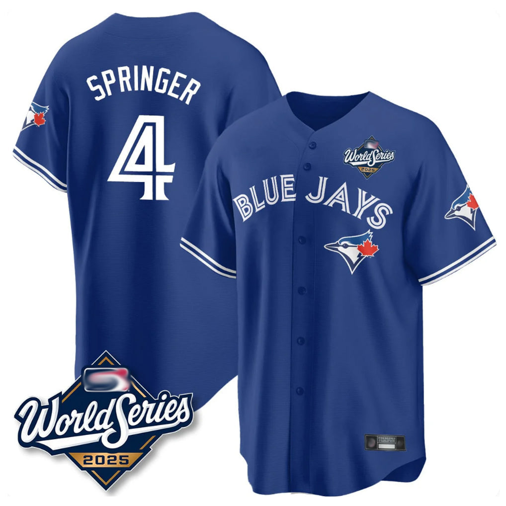 CAdoa T.Blue Jays #4 George Springer Player Royal 2025 American League Game All Stitched Jersey