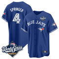 CAdoa T.Blue Jays #4 George Springer Player Royal 2025 American League Game All Stitched Jersey