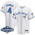 CAdoa T.Blue Jays #4 George Springer Player White 2025 World Series Stitched Jerseys