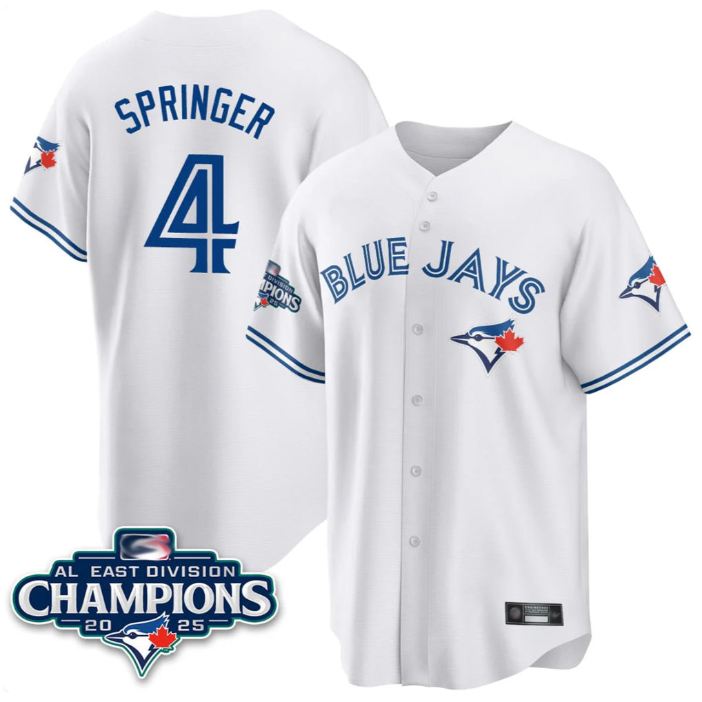 CAdoa T.Blue Jays #4 George Springer Player White 2025 World Series Stitched Jerseys