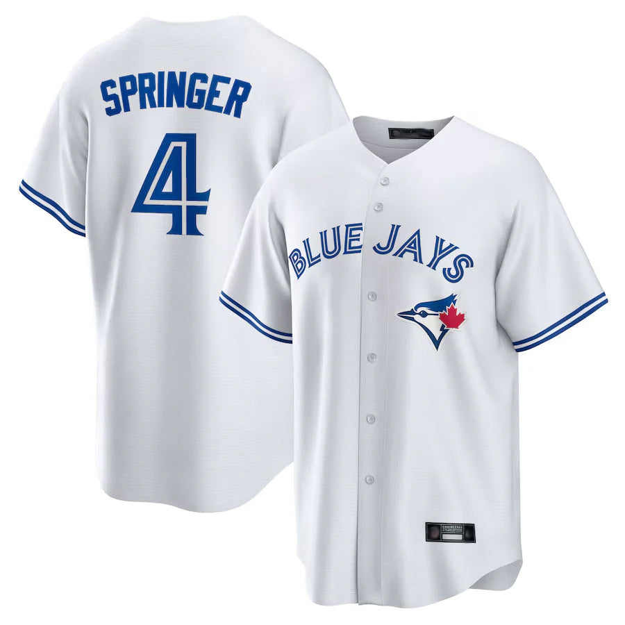 CAdoa T.Blue Jays #4 George Springer Player White Home Game Stitched Jerseys