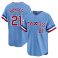 CAdoa T.Rangers #21 Jake Burger Player Light Blue Cooperstown Collection Limited Stitched Jerseys