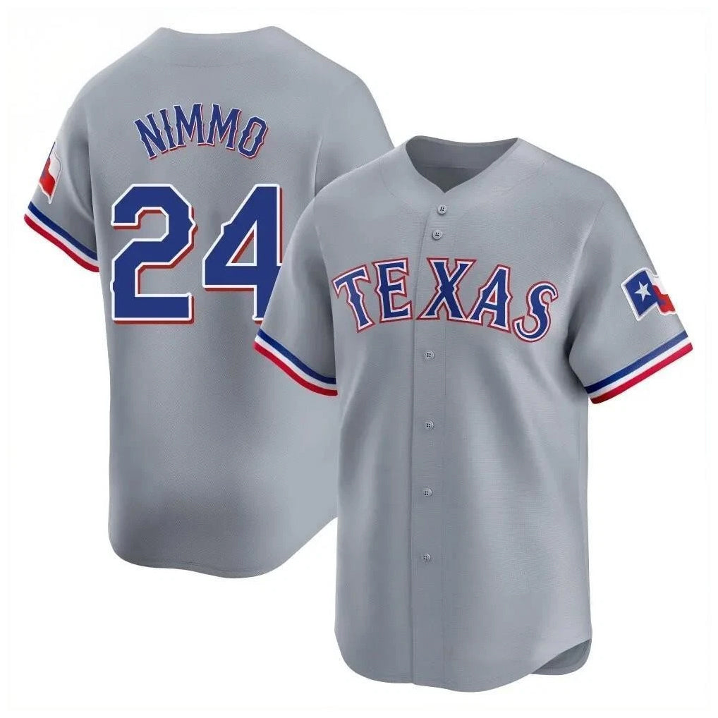 CAdoa T.Rangers #24 Brandon Nimmo Player Gray Home Limited Stitched Jerseys