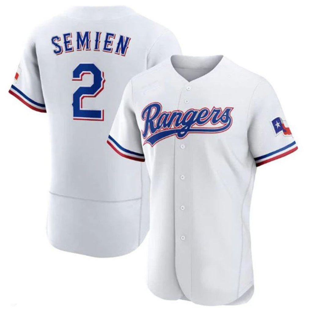 CAdoa T.Rangers #2 Marcus Semien Player Gold Collection Limited White Elite Stitched Jerseys