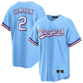 CAdoa T.Rangers #2 Marcus Semien Player Light Blue Replica Game Stitched Jerseys