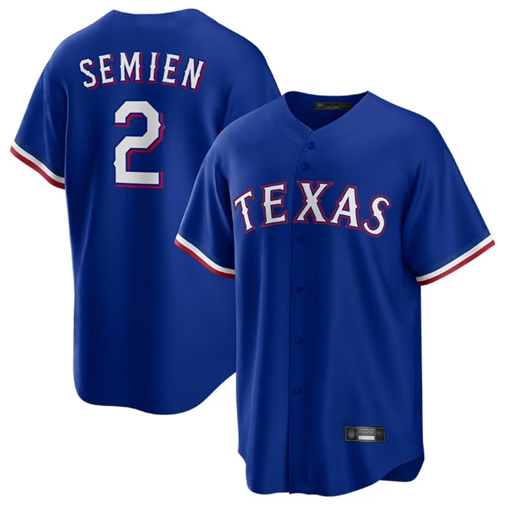 CAdoa T.Rangers #2 Marcus Semien Player Royal Home Game Stitched Jerseys