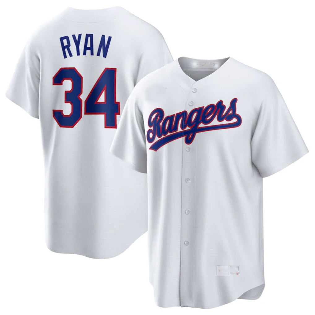 CAdoa T.Rangers #34 Nolan Ryan Player White Home Game Stitched Jerseys