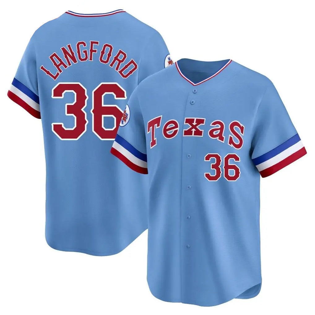 CAdoa T.Rangers #36 Wyatt Langford Player Blue Home City Connect Limited Stitched Jerseys