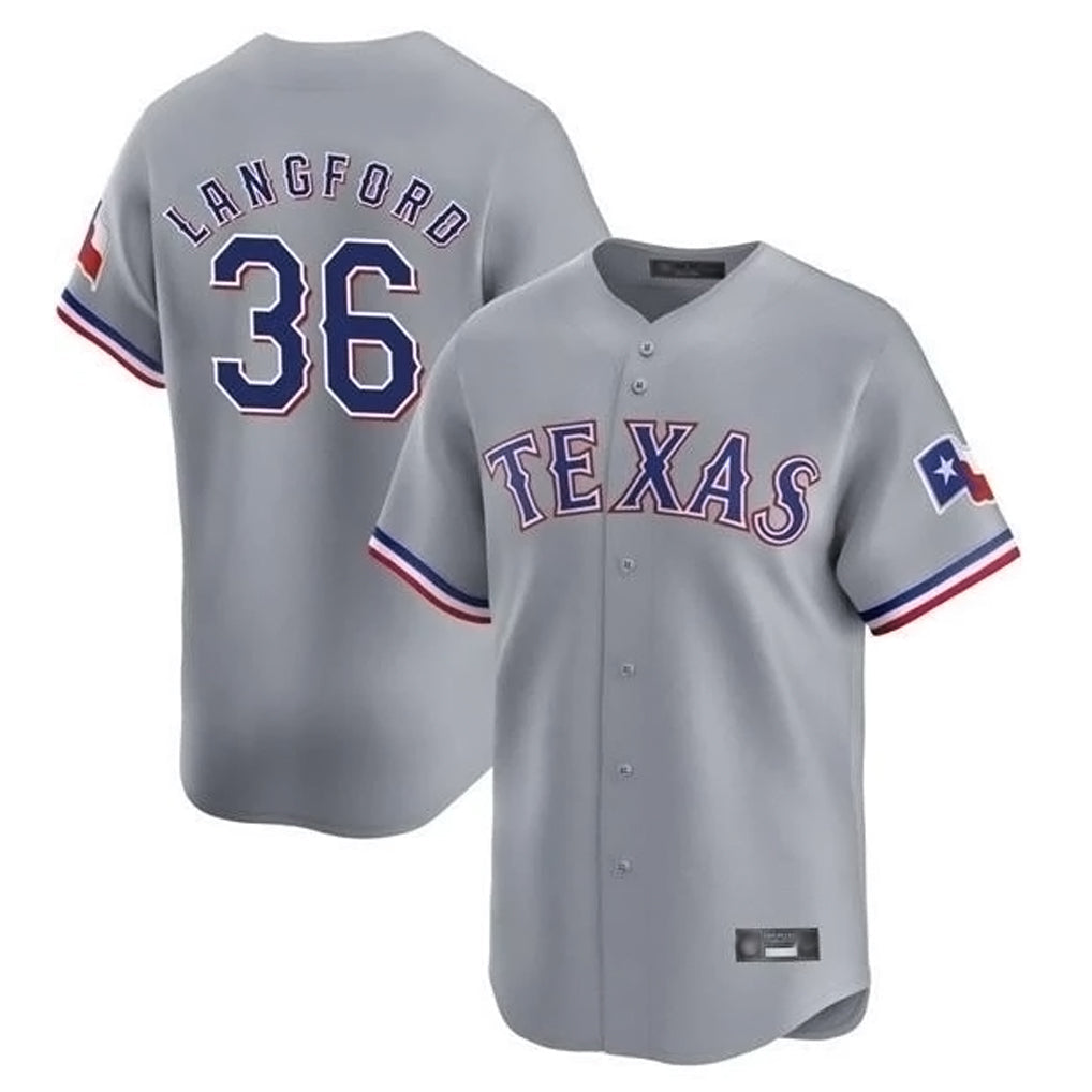 CAdoa T.Rangers #36 Wyatt Langford Player Gray Home Limited Stitched Jerseys