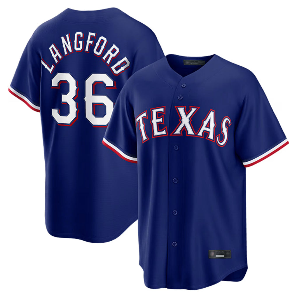 CAdoa T.Rangers #36 Wyatt Langford Player Royal Home Game Stitched Jerseys
