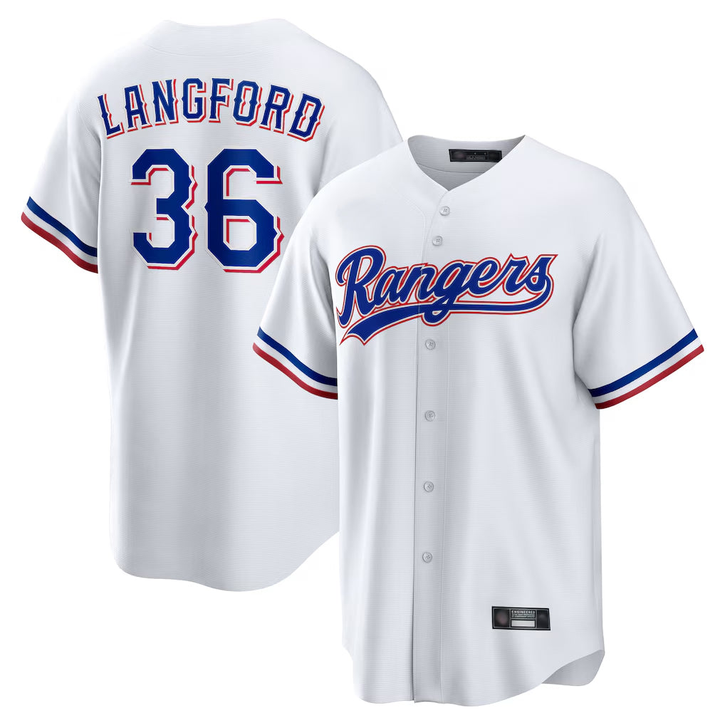 CAdoa T.Rangers #36 Wyatt Langford Player White Home Game Stitched Jerseys