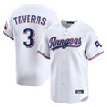 CAdoa T.Rangers #3 Leody Taveras Player White Home Limited Stitched Jerseys
