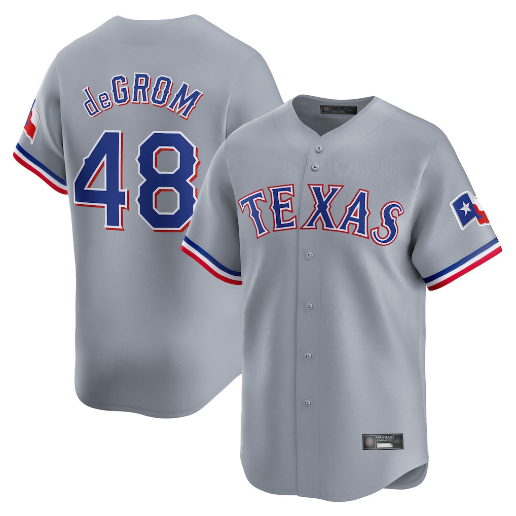 CAdoa T.Rangers #48 Jacob deGrom Player Gray Home Limited Stitched Jerseys