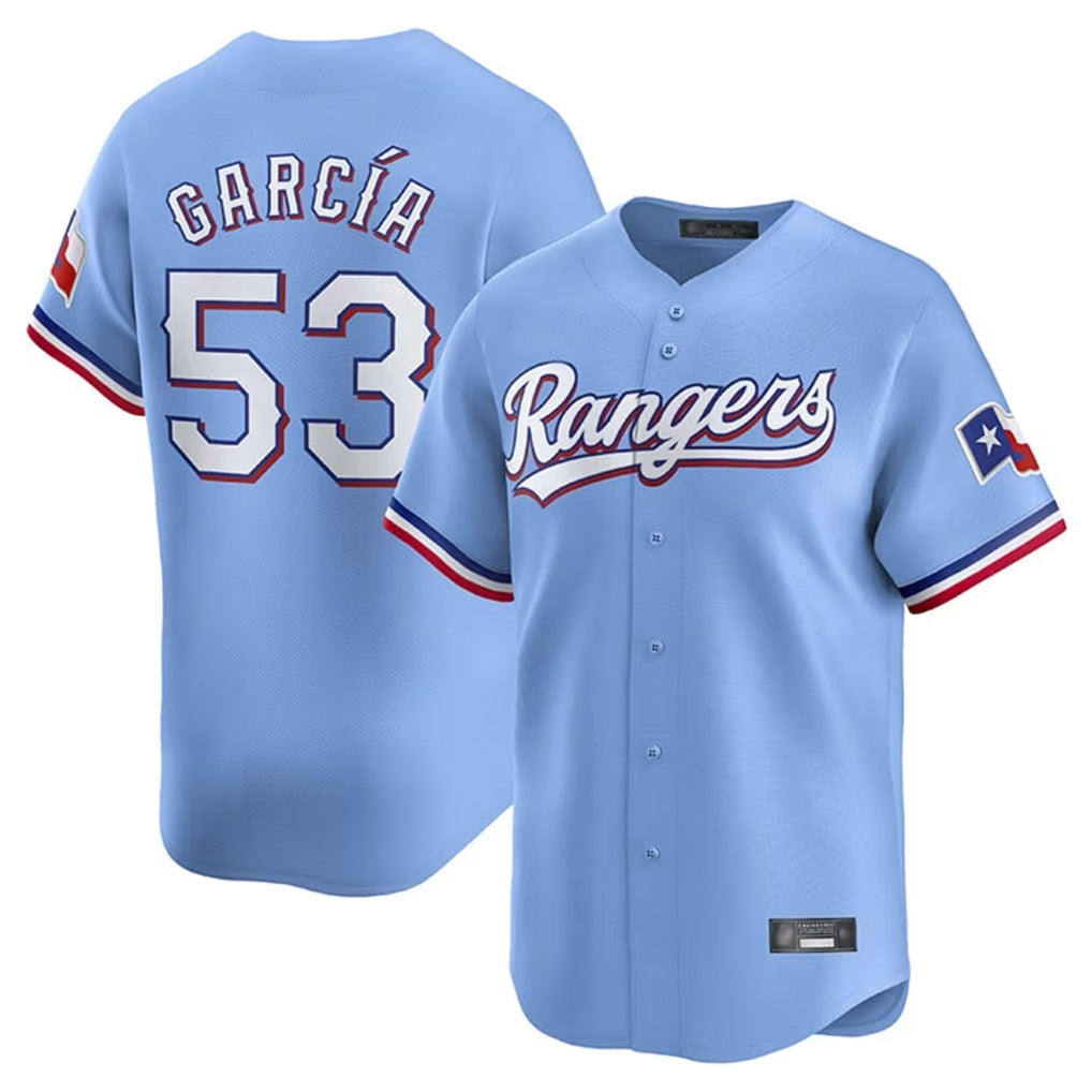 CAdoa T.Rangers #53 Adolis Garcia Player Light Blue Home Limited Stitched Jerseys