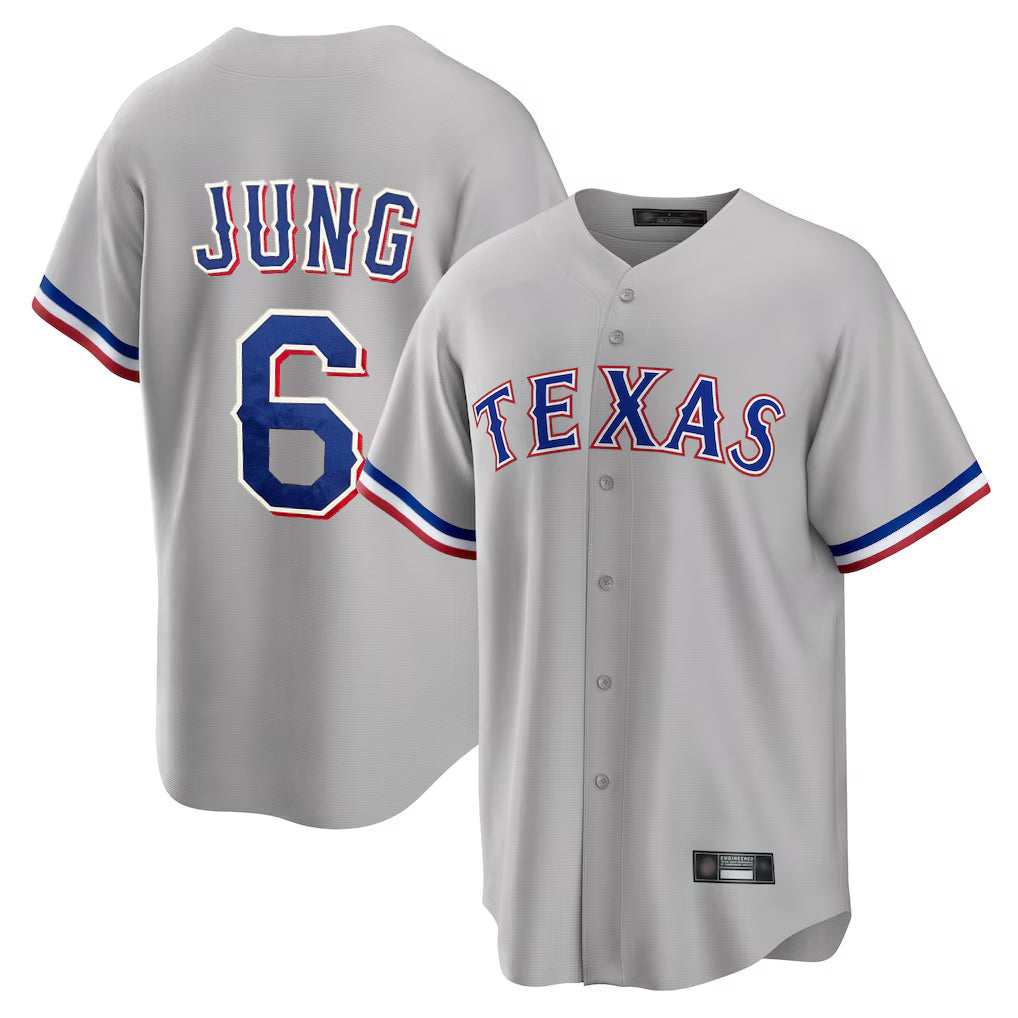 CAdoa T.Rangers #6 Josh Jung Player Gray Limited Home Stitched Jerseys