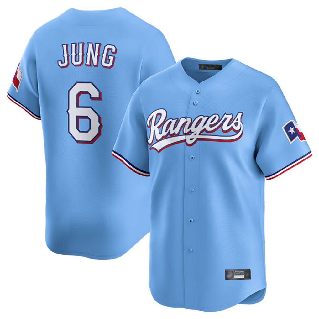 CAdoa T.Rangers #6 Josh Jung Player Light Blue Limited Home Stitched Jerseys