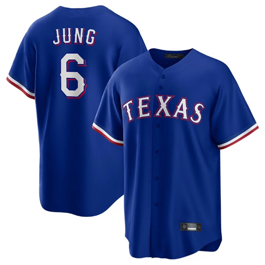 CAdoa T.Rangers #6 Josh Jung Player Royal Limited Home Stitched Jerseys