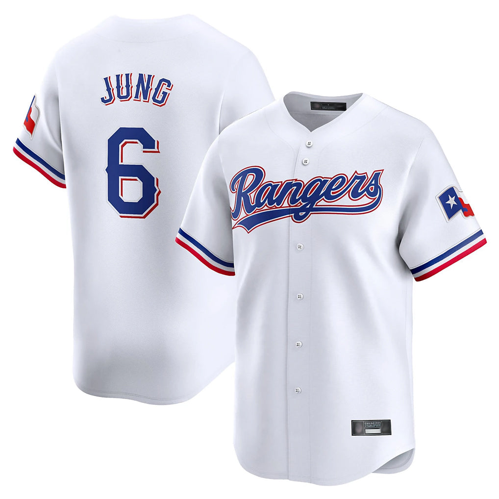 CAdoa T.Rangers #6 Josh Jung Player White&Blue Home Limited Stitched Jerseys