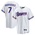 CAdoa T.Rangers #7 Ivan Rodriguez Player White Home Game Stitched Jerseys