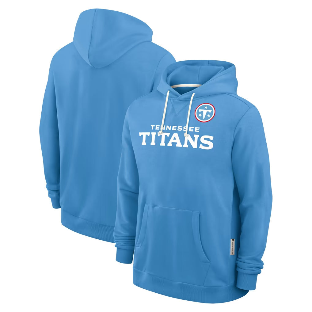 CAdoa T.Titans Light Blue LOGO Pullover Hoodies Home Game Blank Player Stitched Jerseys