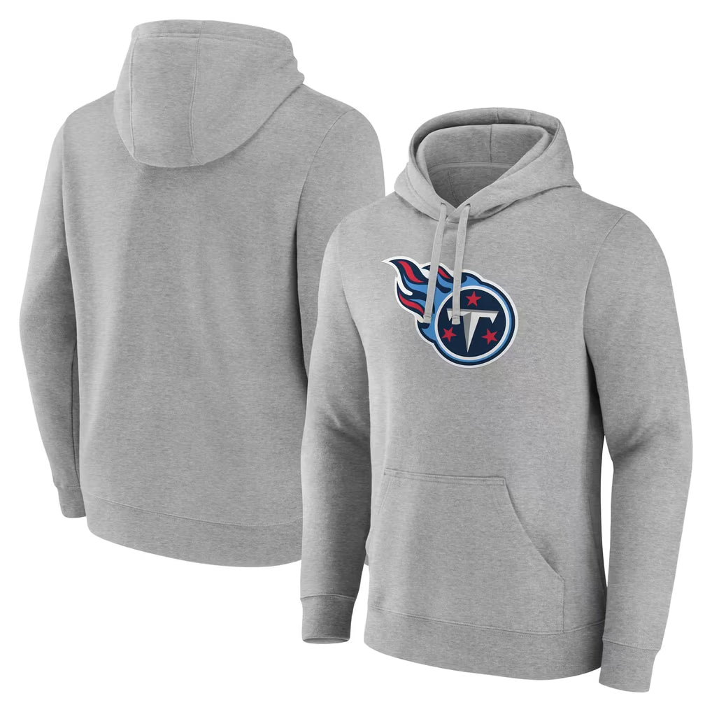 CAdoa T.Titans Light Gray LOGO Pullover Hoodies Home Game Blank Player Stitched Jerseys