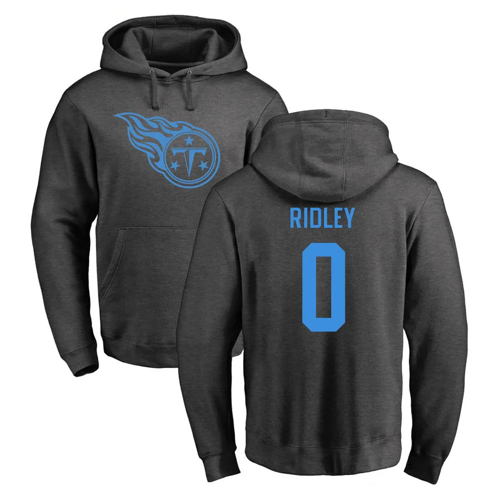 CAdoa T.Titans #0 Calvin Ridley Player Ash One Color Pullover Hoodies Home Game Stitched Jerseys