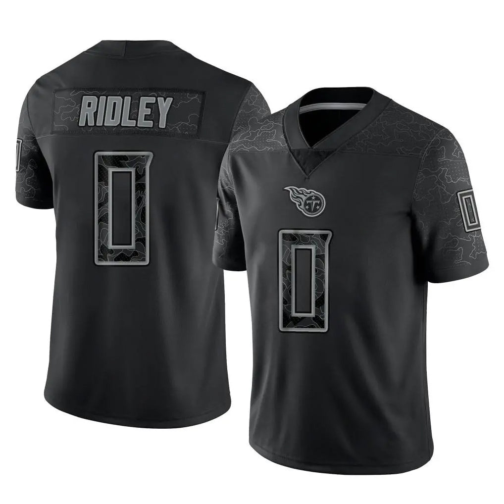 CAdoa T.Titans #0 Calvin Ridley Player Black Limited Reflective Home Game Stitched Jerseys