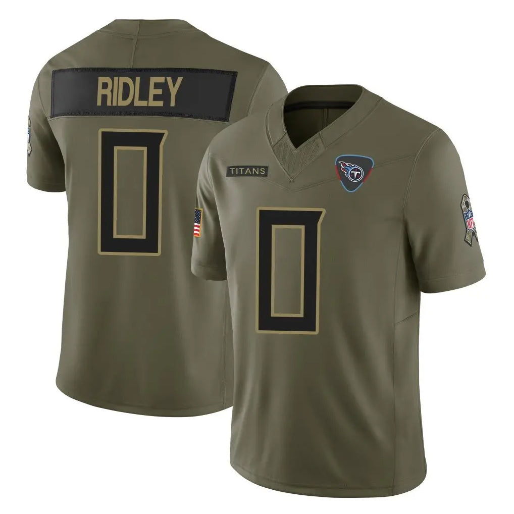 CAdoa T.Titans #0 Calvin Ridley Player Olive Limited 2025 Salute to Service Home Game Stitched Jerseys