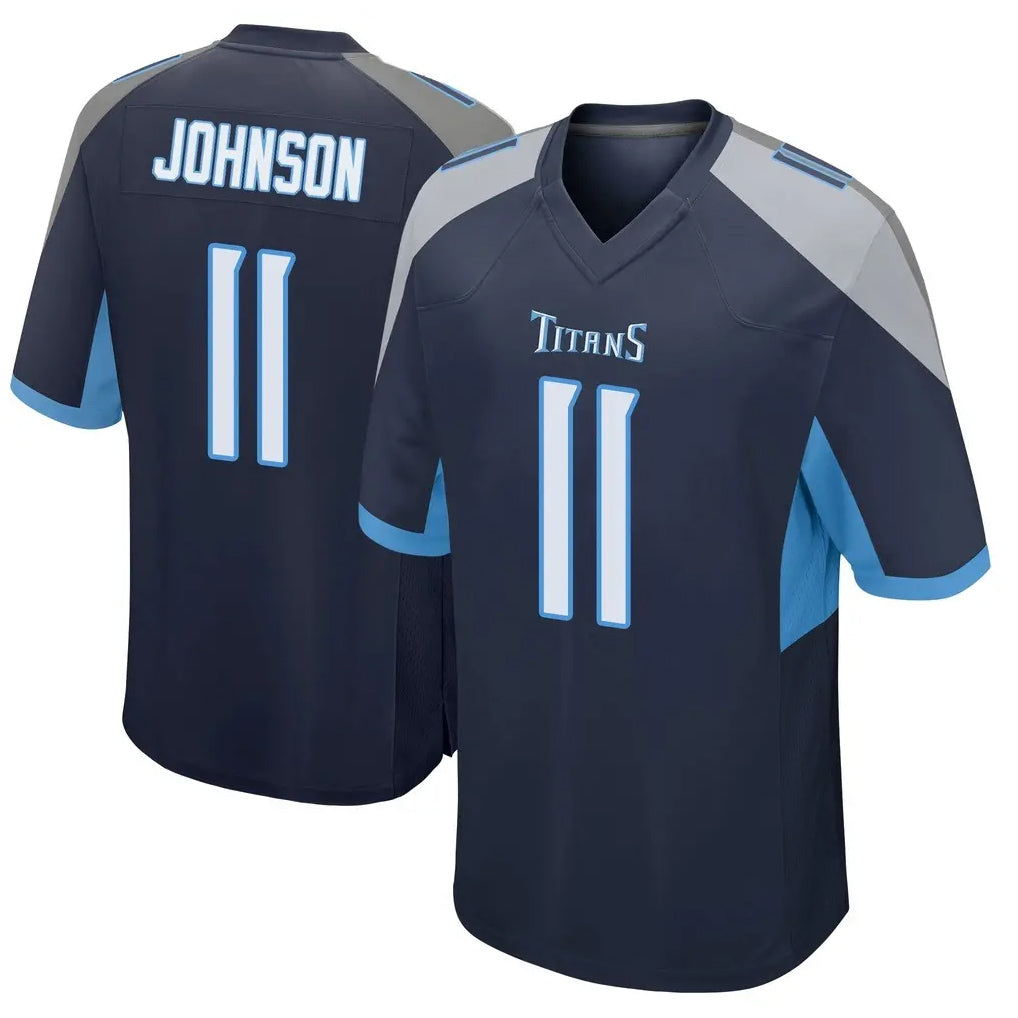 CAdoa T.Titans #11 Jermaine Johnson II Player Navy Home Game Stitched Jerseys