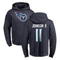 CAdoa T.Titans #11 Jermaine Johnson II Player Navy Logo Pullover Hoodies Home Game Stitched Jerseys