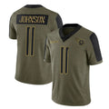 CAdoa T.Titans #11 Jermaine Johnson II Player Olive Salute to Service Limited Home Game Stitched Jerseys