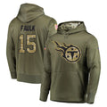 CAdoa T.Titans #15 Keldric Faulk Player Olive Salute to Service Pullover Hoodies Home Game Stitched Jerseys