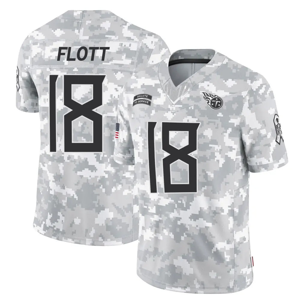 CAdoa T.Titans #18 Cor'Dale Flott Player Arctic Camo Limited Salute to Service Home Game Stitched Jerseys