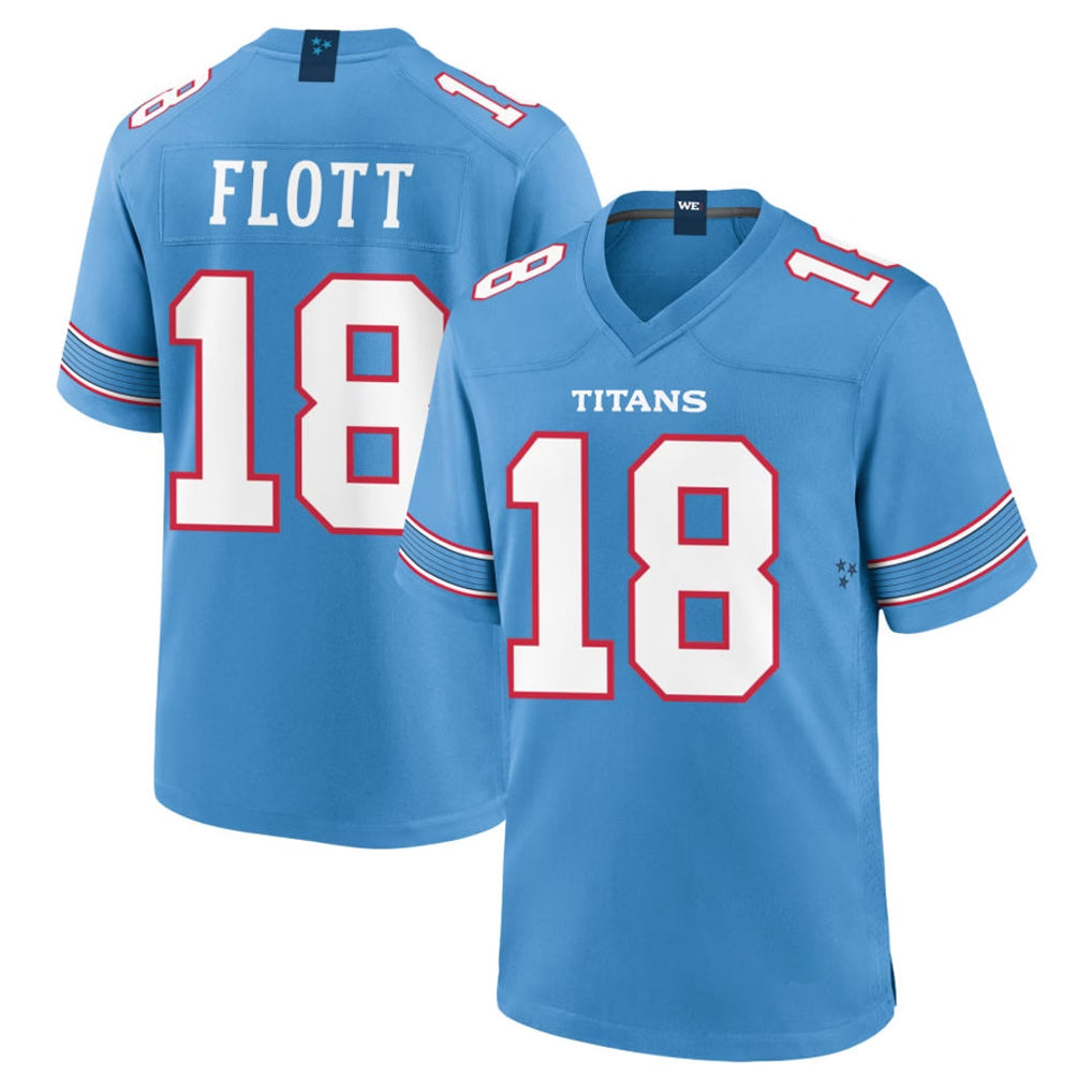 CAdoa T.Titans #18 Cor'Dale Flott Player Light Blue 2026 Game Home Stitched Jerseys