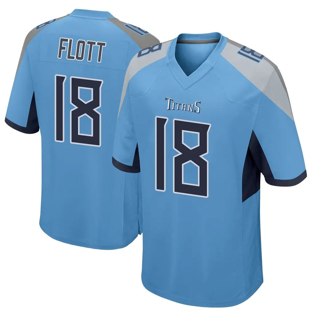 CAdoa T.Titans #18 Cor'Dale Flott Player Light Blue Home Game Stitched Jerseys