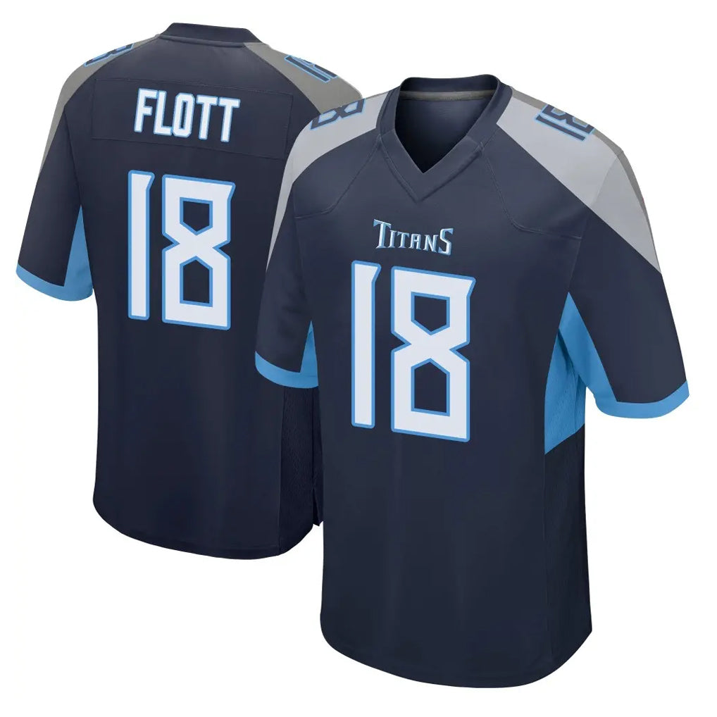 CAdoa T.Titans #18 Cor'Dale Flott Player Navy Home Game Stitched Jerseys