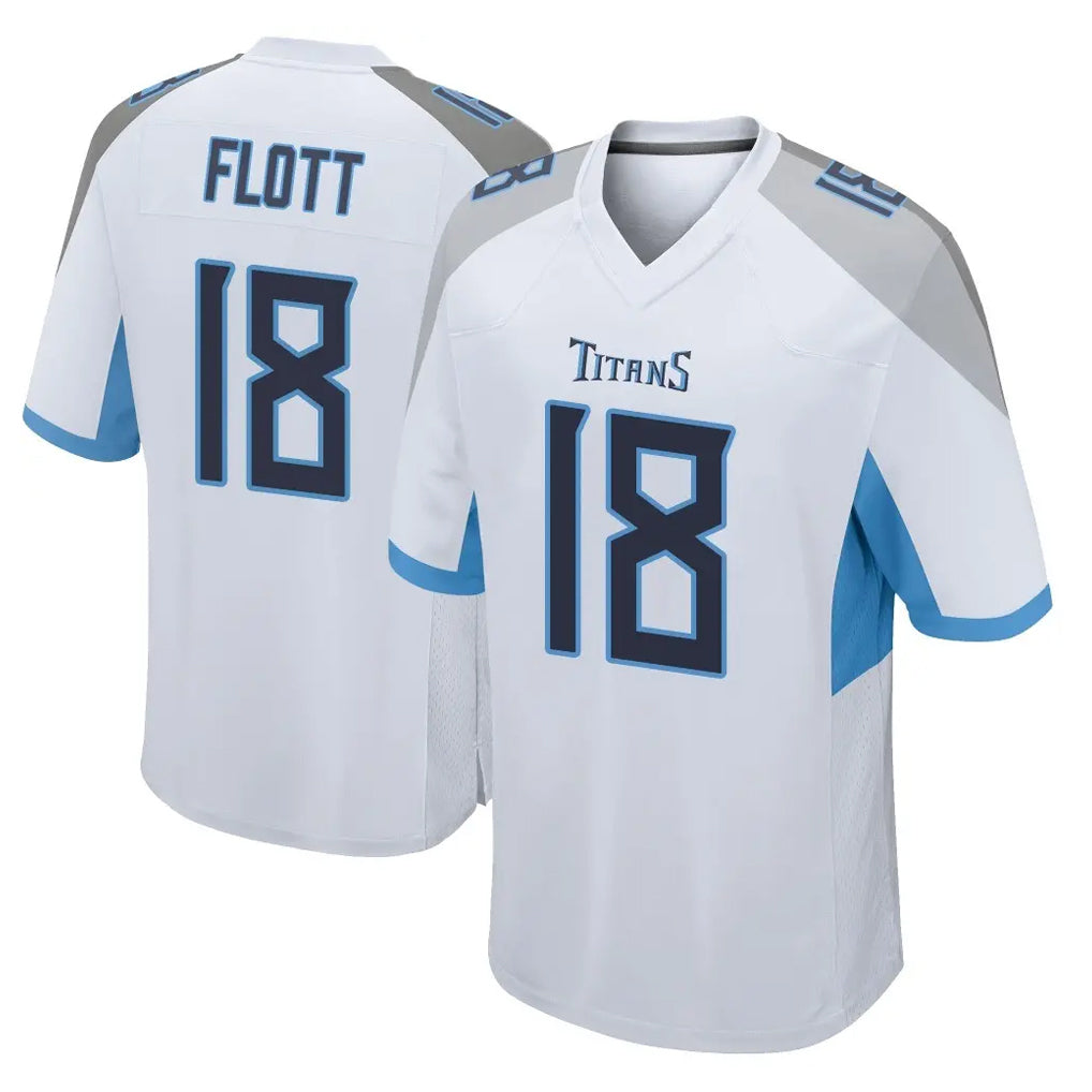 CAdoa T.Titans #18 Cor'Dale Flott Player White Home Game Stitched Jerseys