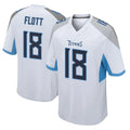 CAdoa T.Titans #18 Cor'Dale Flott Player White Home Game Stitched Jerseys