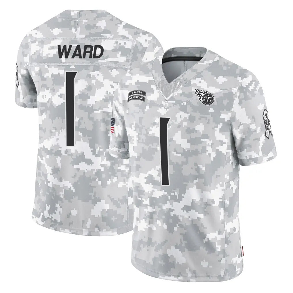 CAdoa T.Titans #1 Cameron Ward Player Arctic Camo Limited Salute to Service Home Game Stitched Jerseys
