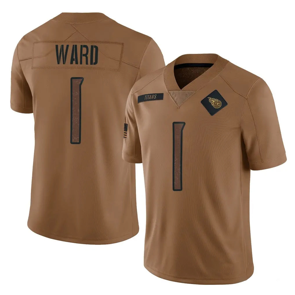 CAdoa T.Titans #1 Cameron Ward Player Brown Limited Salute to Service Home Game Stitched Jerseys
