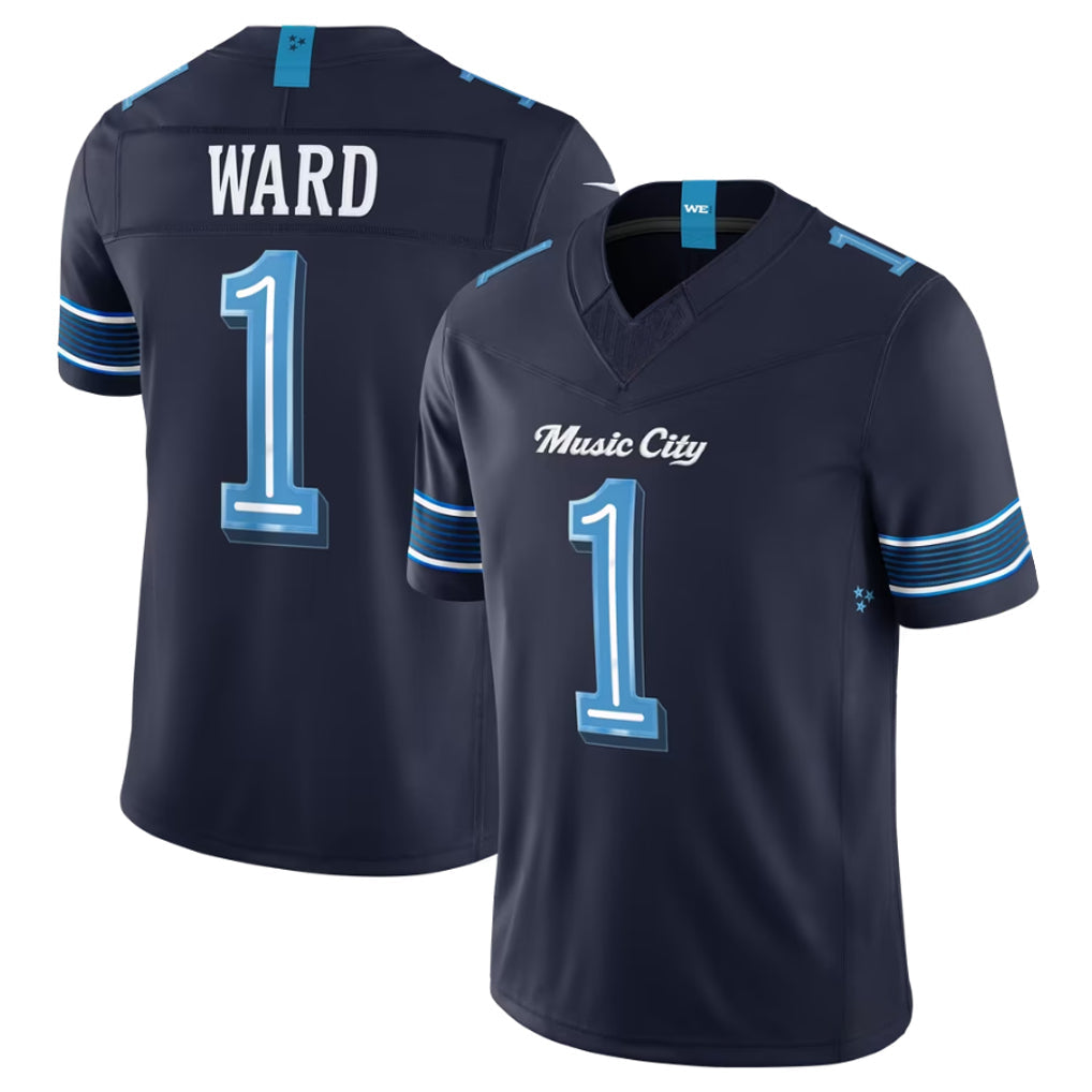 CAdoa T.Titans #1 Cameron Ward Player Navy 2026 Rivalries Collection Limited Home Game Stitched Jerseys