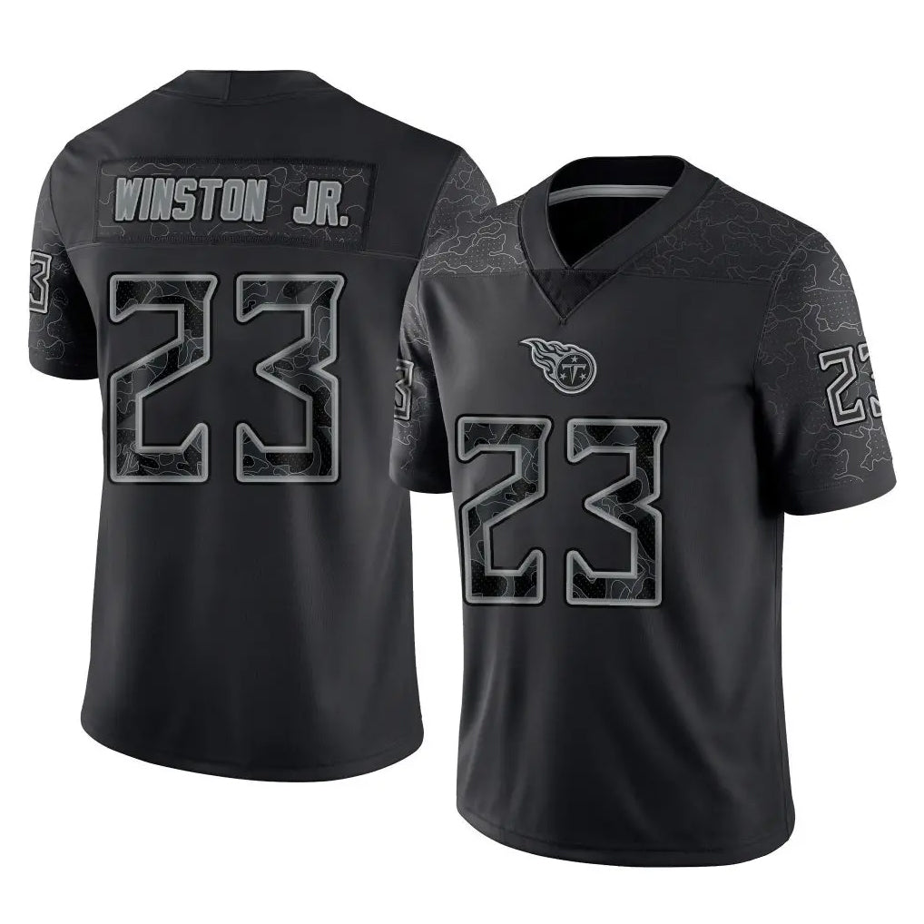 CAdoa T.Titans #23 Kevin Winston Jr. Player Black Limited Reflective Home Game Stitched Jerseys